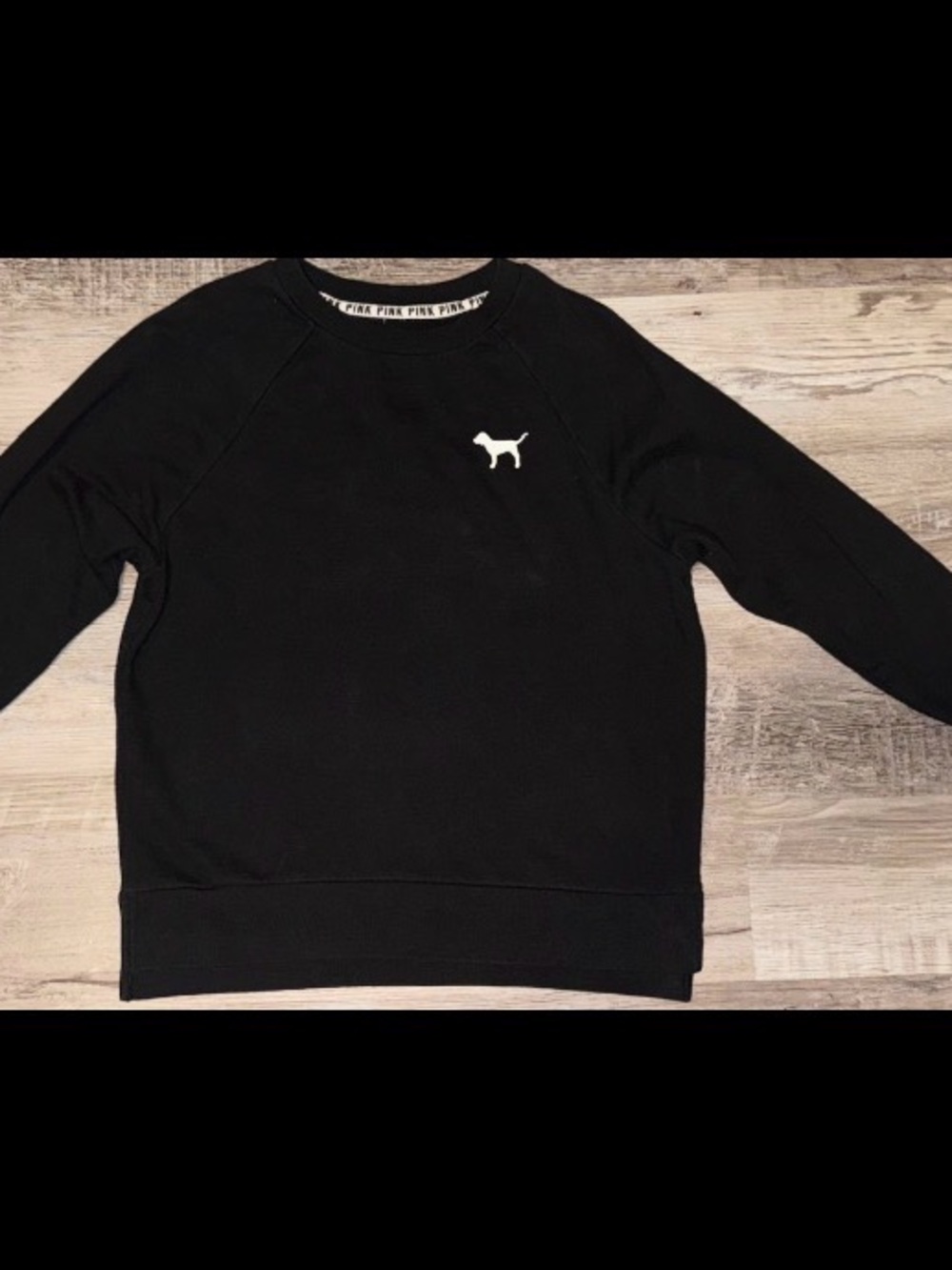 Women's Victoria's Secret Pink Black Crewneck Sweatshirt Size Small